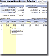 Simple Interest Loan Schedule Screenshot