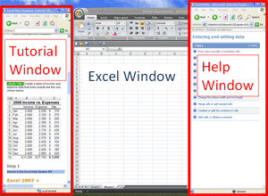 Excel tutorial window layout