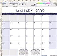 Excel Calendar Template Screen Shot