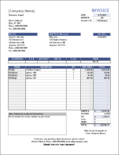 invoice template_sales invoice with price list