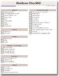 Newborn Checklist Template