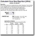 One Rep Max Calculator