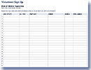 Volunteer Sign Up Sheet