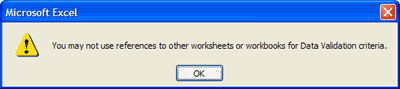 Data Validation Criteria Error