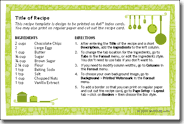 4x6 Recipe Card Template