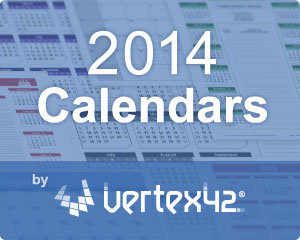 Vertex42's 2014 Calendar Templates