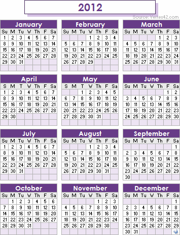 2012 Printable Calendar Month on Free Printable Calendar 2012  Free Year Planner  Monthly With Holidays