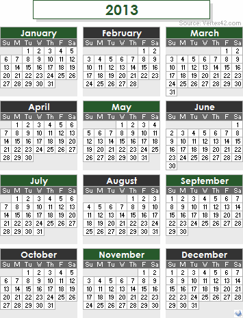 2013 Calendar