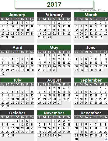2017 Calendar