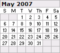 May 2007 Calendar 120x106