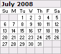 July 2008 Calendar 120x106
