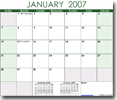 Free Printable Monthly Calendars - Green