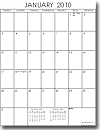 2010 Printable Calendar - Portrait