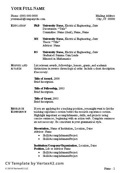 humanities cv example