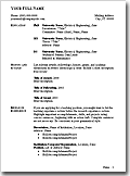 CV Template - Table Format