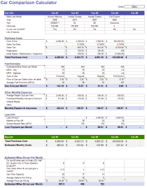 Car Comparison Calculator