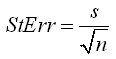 Formula for Standard Error