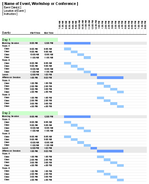 Sample Gantt Chart For Event Planning