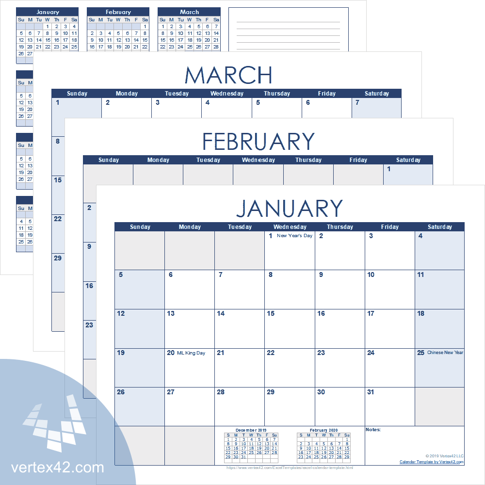 2025 Calendar Template For Excel