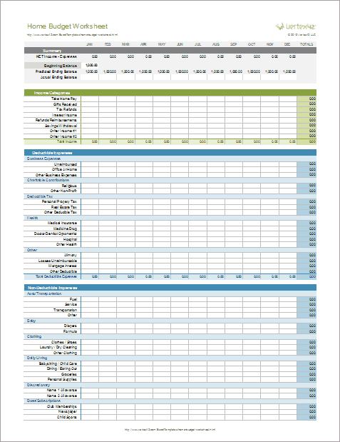 Free Download Budget Template from www.vertex42.com