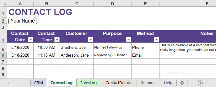 Contact List Template Excel Free Download from www.vertex42.com