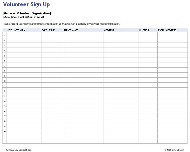 Monthly Sign Up Sheet Template from www.vertex42.com