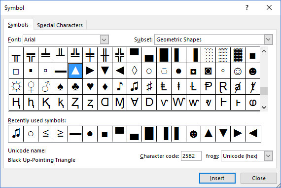 Html Symbols Chart