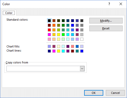 XLS Color Palette For Custom Number Formats