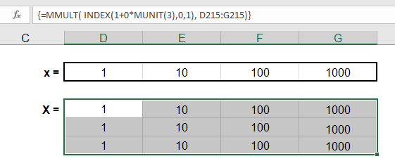 Repeating a Row to Create a Matrix