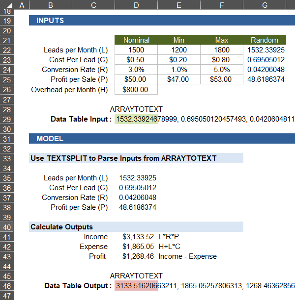 xD Data Table Example Model Setup