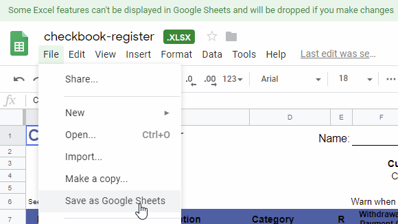 How to Save an Excel File as Google Sheets