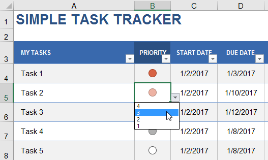 Custom Icon Set for Task Priority