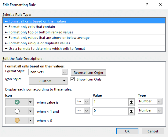 Custom Icon Set for Checkbox in Excel