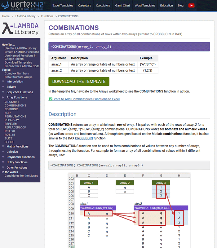 Example Page from the LAMBDA Library