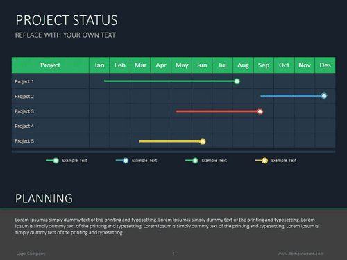 Slideshop project status slide