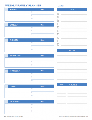 Weekly Family Planner