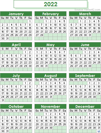 2022 Calendar Templates And Images