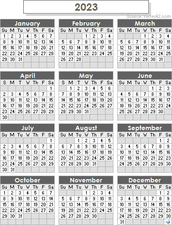 2023 calendar templates and images