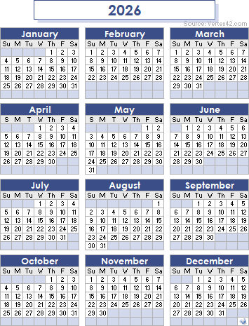 2026 Calendar Templates and Images
