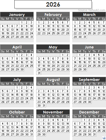 2026 Calendar Templates and Images