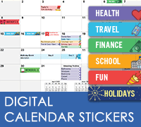 Digital Calendar Stickers