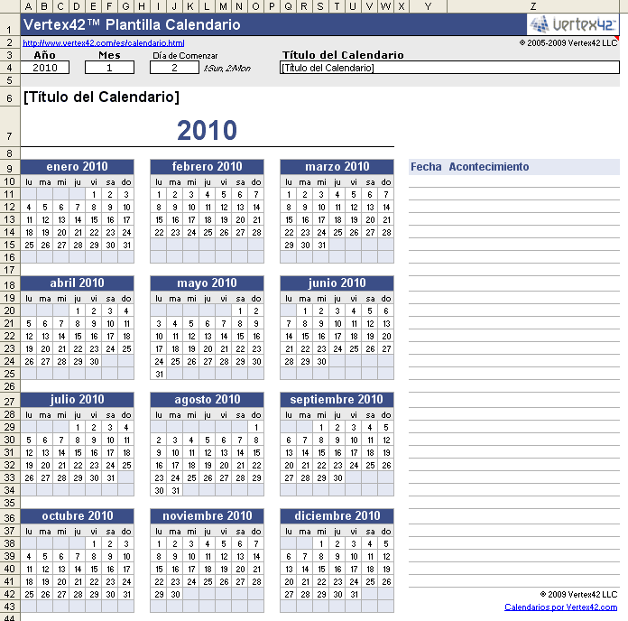 Calendario 2024 para Imprimir GRATIS ¡Vista mensual muy Bonito!