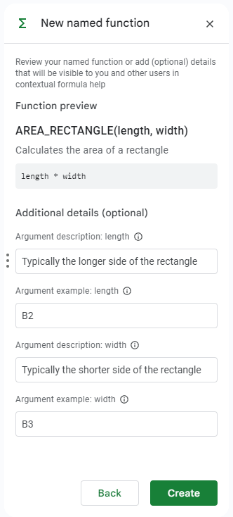 Step 2: Define parameter descriptions and examples